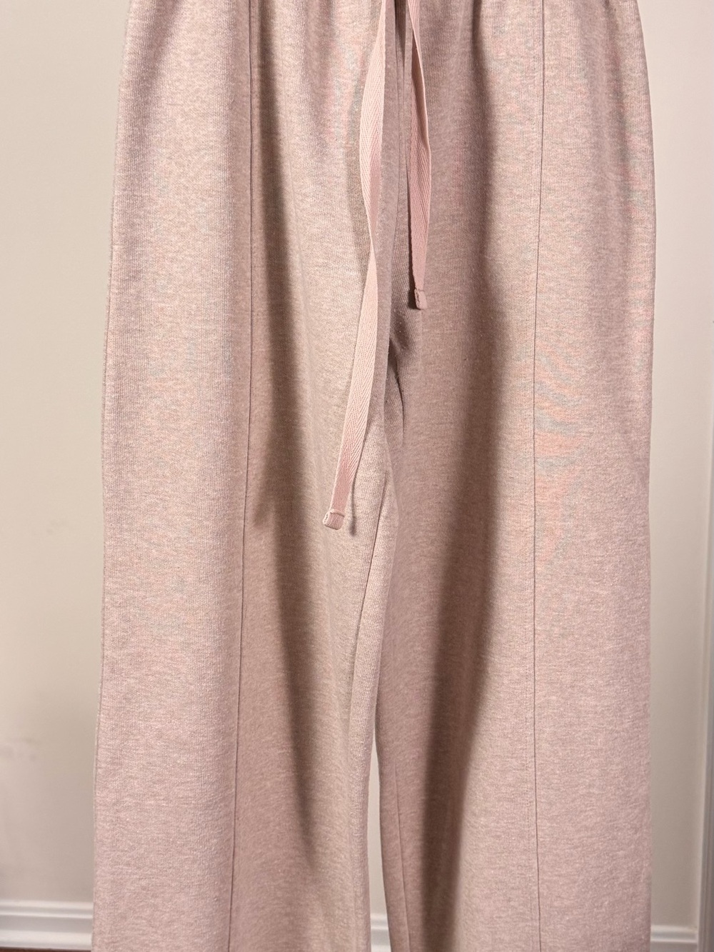 Zara Cream Ribbed Elastic Waist Pants